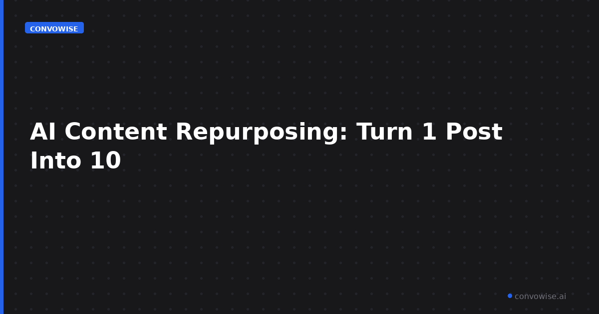 AI Content Repurposing: Turn 1 Post Into 10