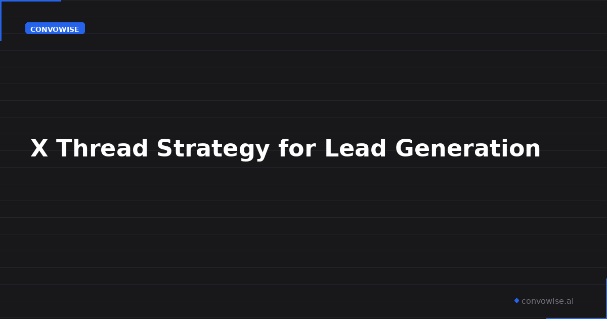 X Thread Strategy for Lead Generation